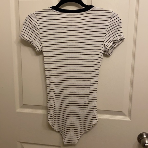 Black and white striped bodysuit from American Eagle. Size Small. - Picture 2 of 3